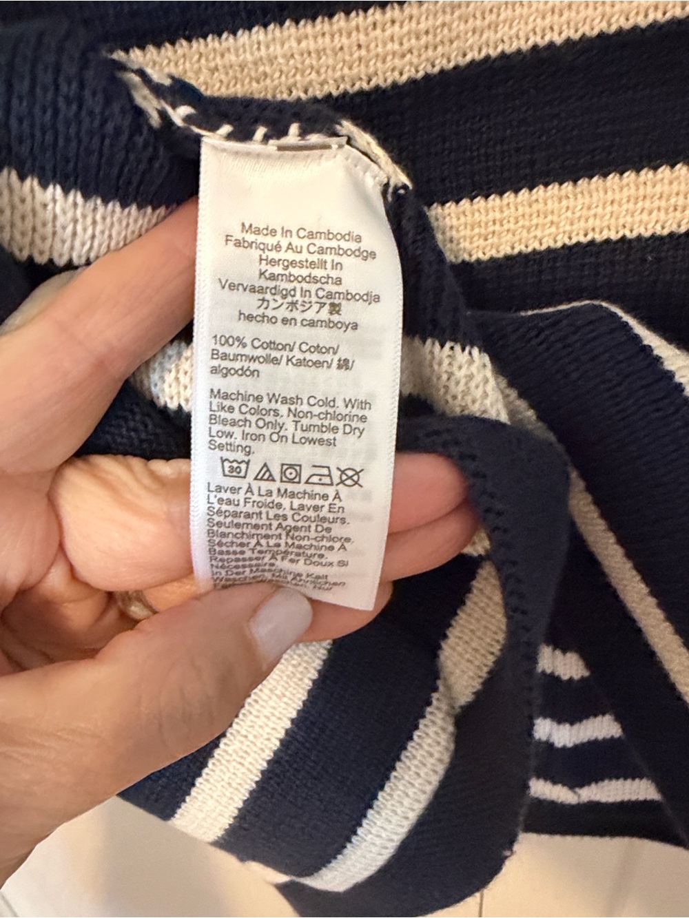 J. Crew Navy and Cream Striped Button Cardigan - Picture 4 of 4